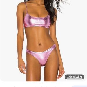 Superdown metallic Pink Bikini top size L